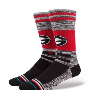 Stance Georgia Bulldogs Socks NCAA Crew Striped Black Unisex Licensed L